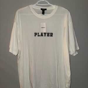 Forever 21 Men's White 'Player' Tee